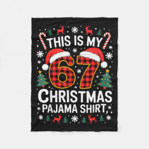 Couverture Polaire Chemise de pyjama de Noël 67 drôle Six Sept Mème B