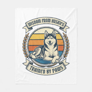 Couverture Polaire Chemise de sagesse Husky Gravure vintage Conceptio