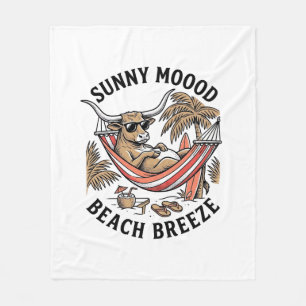 Couverture Polaire Chemise de vache de plage Art animal de ferme vint