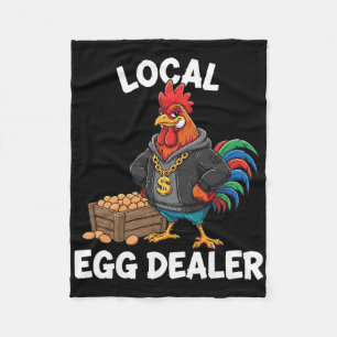 Couverture Polaire Chemise de vendeur d'œufs local rétro, poulet de P
