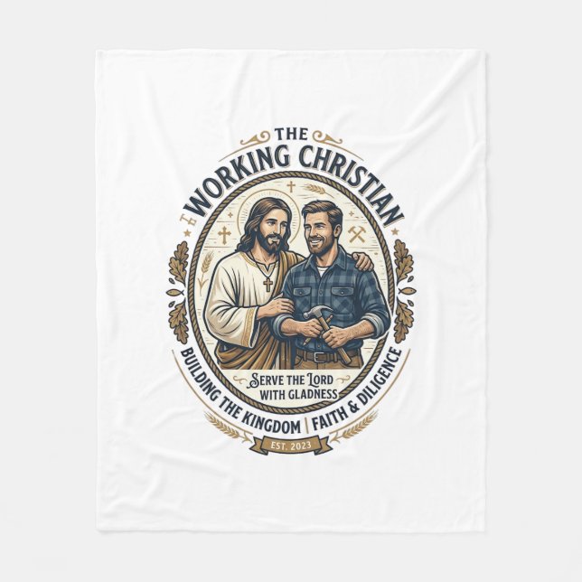 Couverture Polaire Chemise des métiers de la construction Jésus Graph (Devant)
