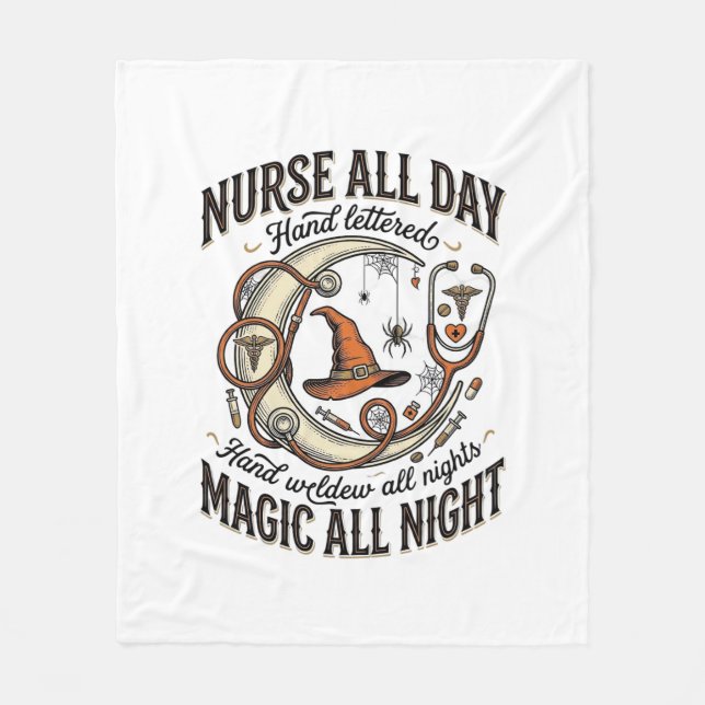 Couverture Polaire Chemise d'infirmière Halloween Sorcière Médicale É (Devant)