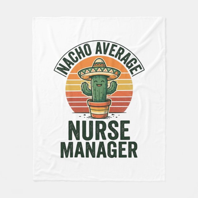 Couverture Polaire Chemise drôle de cactus Nacho Average Nurse Manage (Devant)