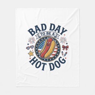 Couverture Polaire Chemise drôle de mauvais jour de hot dog patriotiq