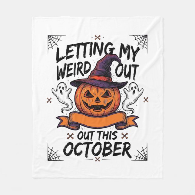 Couverture Polaire Chemise drôle d'Halloween avec des fantômes de cit (Devant)