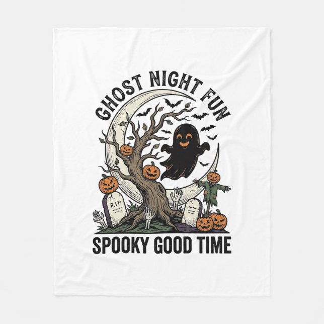 Couverture Polaire Chemise fantôme Halloween Design fun cimetière vin (Devant)