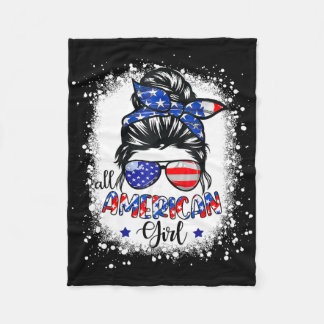 Couverture Polaire Chemise Fille Tout Américaine Drapeau Usa 4 Juille