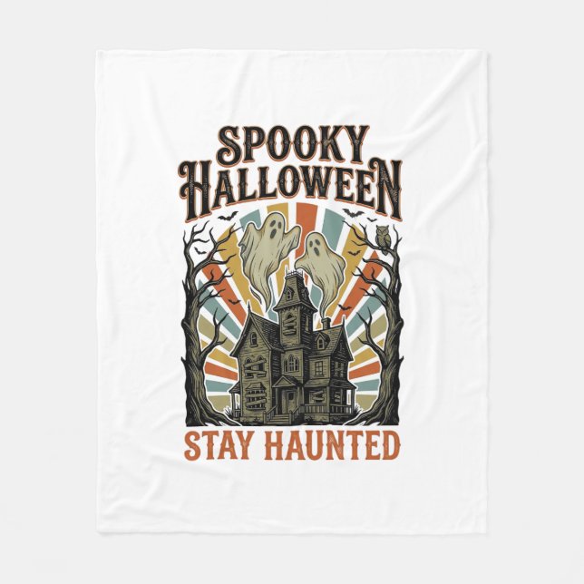 Couverture Polaire Chemise Halloween Maison Hantée avec Fantôme Vinta (Devant)