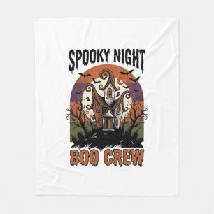 Couverture Polaire Chemise Halloween Vintage Boo Night Maison Hantée