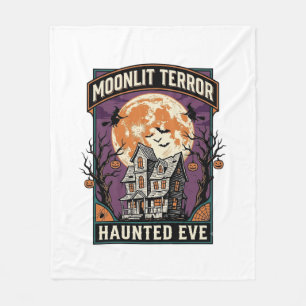 Couverture Polaire Chemise Haunted Moon Gravure Vintage Halloween Gra