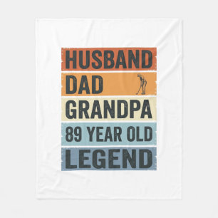 Couverture Polaire Chemise Légende Grand-Père Papa Mari 89 Ans_1