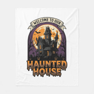 Couverture Polaire Chemise Maison Hantée Vintage Halloween Bienvenue