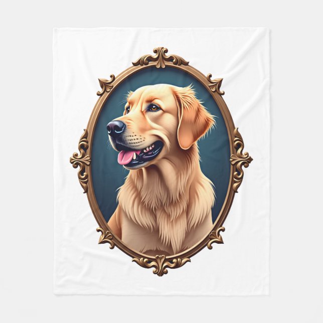 Couverture Polaire Chemise ovale cameo Retriever doré patriotique 2 (Devant)