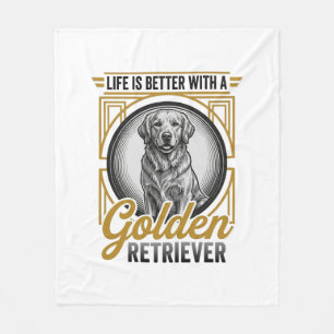 Couverture Polaire Chemise pour amateur de chien Retriever doré gravu
