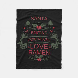 Couverture Polaire Chemise pour amateurs de ramen de Noël pour les am