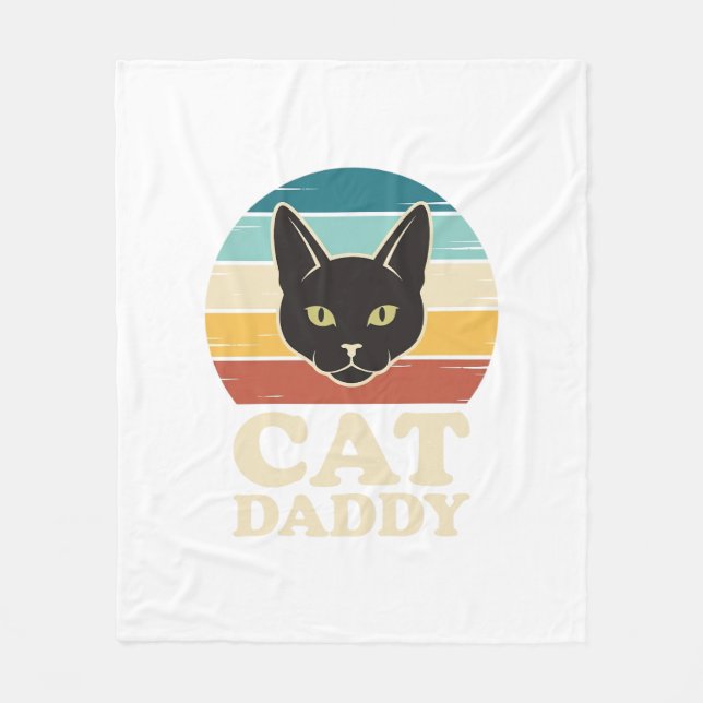 Couverture Polaire Chemise Rétro Crépuscule Chat Papa Noir Vintage Ca (Devant)