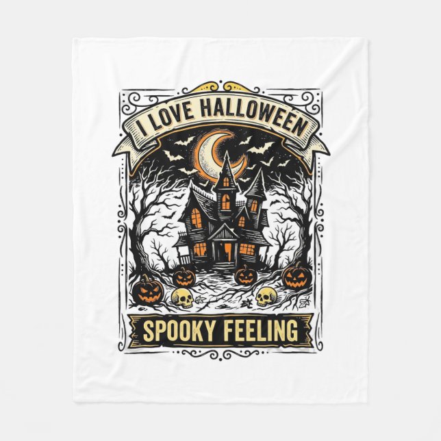 Couverture Polaire Chemise Sentiment Halloween Maison Hantée Vintage  (Devant)