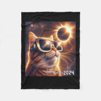 Couverture Polaire Chemise Solaire 2024 Eclipse portant des lunettes