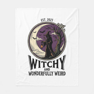 Couverture Polaire Chemise sorcière vintage avec art Halloween de lun