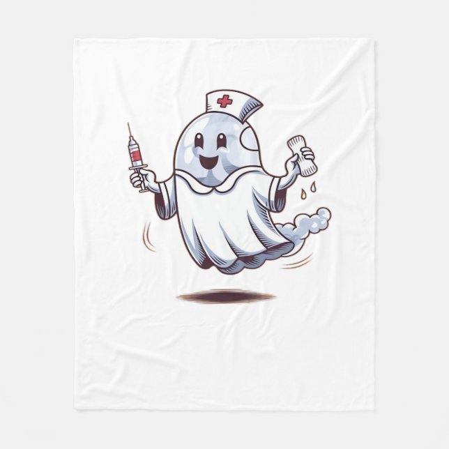 Couverture Polaire Chemise T-shirt classique d'infirmière fantôme (Devant)