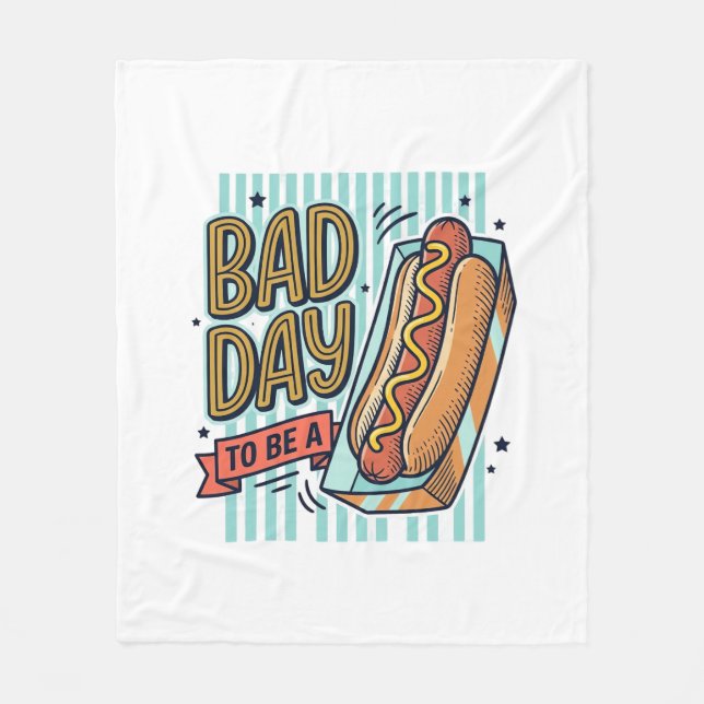 Couverture Polaire Chemise vectorielle rétro de conception de hot-dog (Devant)