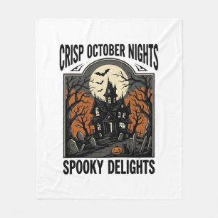 Couverture Polaire Chemise vintage Halloween avec nuit d'octobre hant