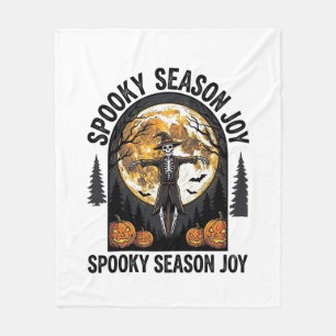 Couverture Polaire Chemise vintage Halloween avec Scarecrow Moon Art_