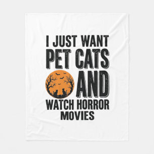 Couverture Polaire Chemises Halloween Vintage Films d'Horreur Chats d