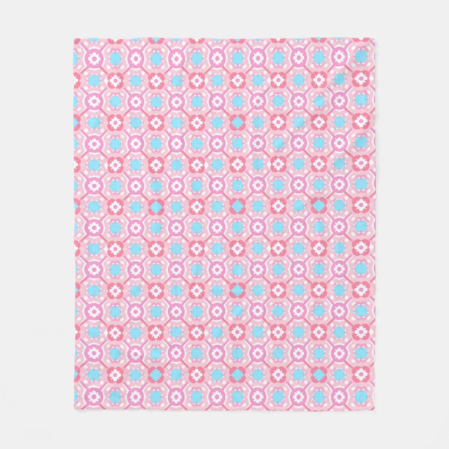 Couverture Polaire Chèque à fleurs unique (Devant)