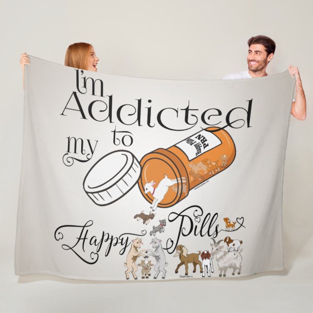 Couverture Polaire CHÈQUE | Addicé à mes Happy Pills Large (En situation)