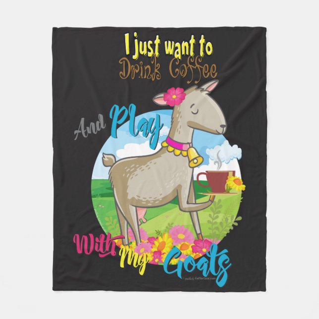 Couverture Polaire CHÈQUE | Je veux juste boire du café jouer avec de (Devant)