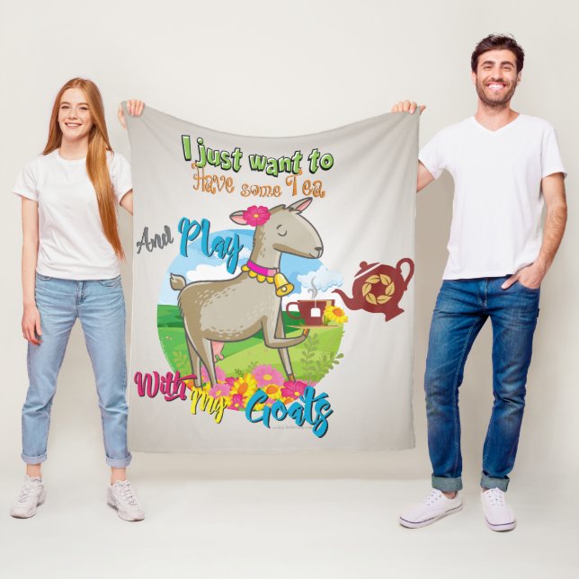 Couverture Polaire CHÈQUE | Je veux juste jouer au thé avec des chèvr (En situation)