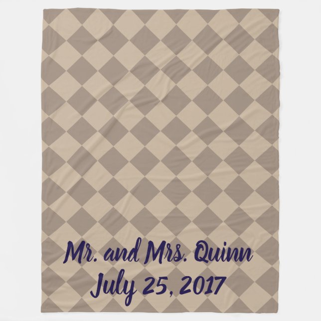 Couverture Polaire Chèques colorés - Beige Duché (Devant)