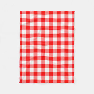 Couverture Polaire Chèques de grande taille en rouge et blanc En vich