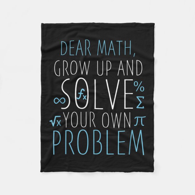 Couverture Polaire Cher Math Funny Math Citation Filles Garçons Homme (Devant)