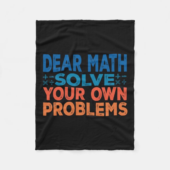 Couverture Polaire Cher Math résolvez vos propres problèmes drôle de  (Devant)