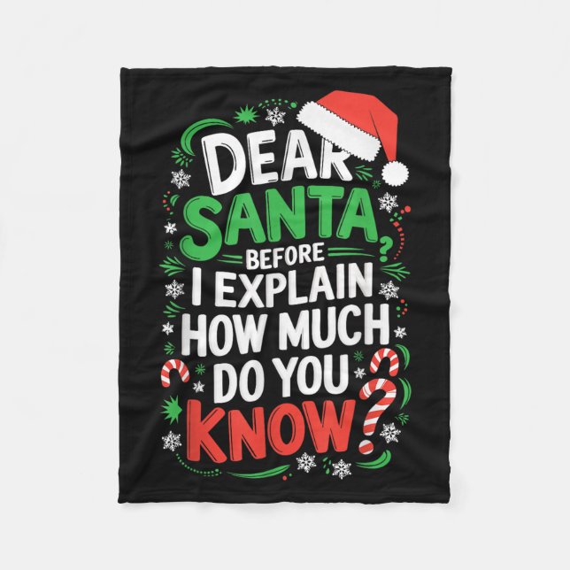 Couverture Polaire Cher Père Noël avant que j'explique combien savez- (Devant)