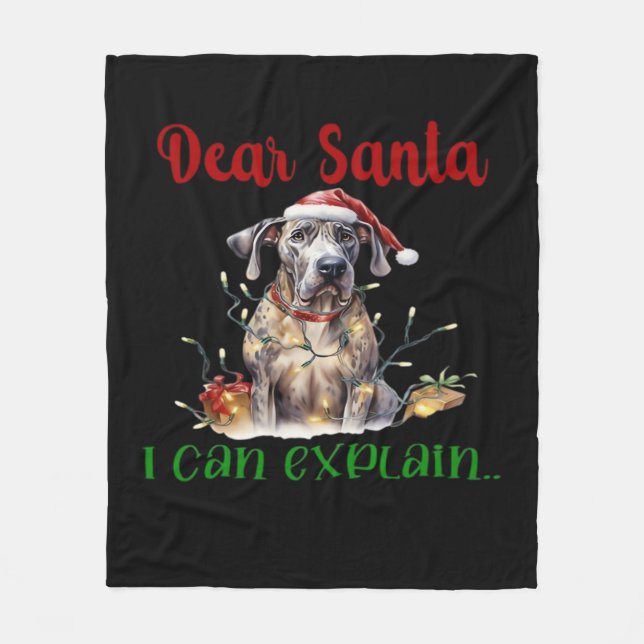 Couverture Polaire Cher Père Noël, je peux expliquer Great Dane T-Shi (Devant)