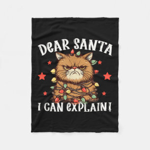 Couverture Polaire Cher Père Noël je peux expliquer le chat l'a fait