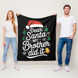 Couverture Polaire Cher Père Noël Mon Frère L'a Fait Drôle De Noël 
