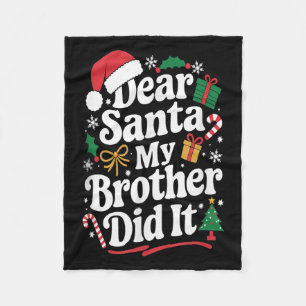 Couverture Polaire Cher Père Noël Mon Frère L'a Fait Humour De Noël