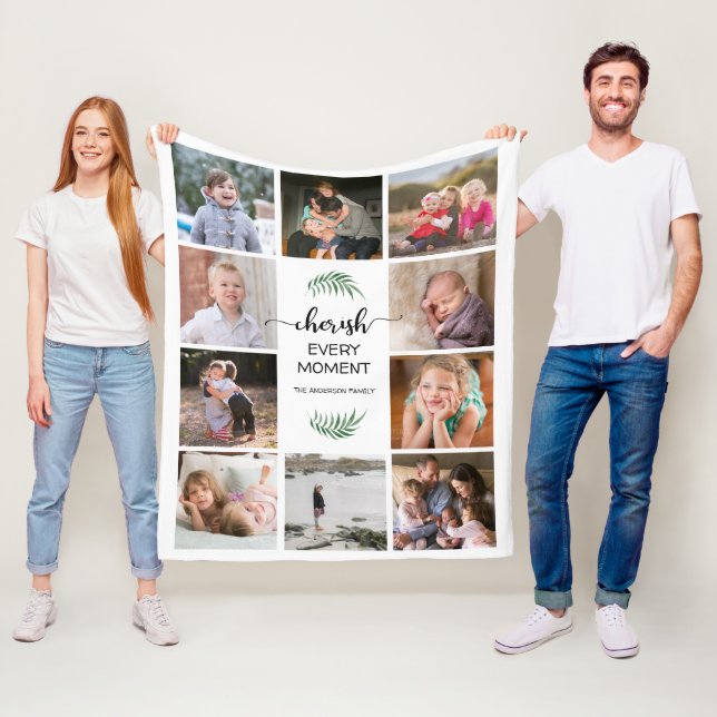 Couverture Polaire Chercher chaque instant Photo Collage blanc (En situation)