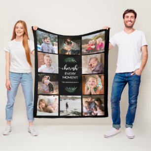 Couverture Polaire Chercher chaque instant photo Collage noir