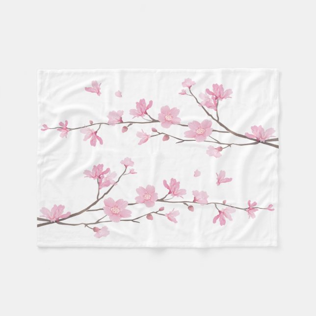 Couverture Polaire Cherry Blossom - Arrière - plan transparent (Devant (Horizontal))