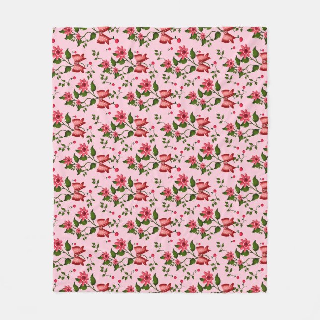 Couverture Polaire Cherry floral pattern Curtain (Devant)