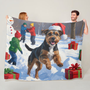 Couverture Polaire Chesapeake Bay Retriever dans la neige avec un cha