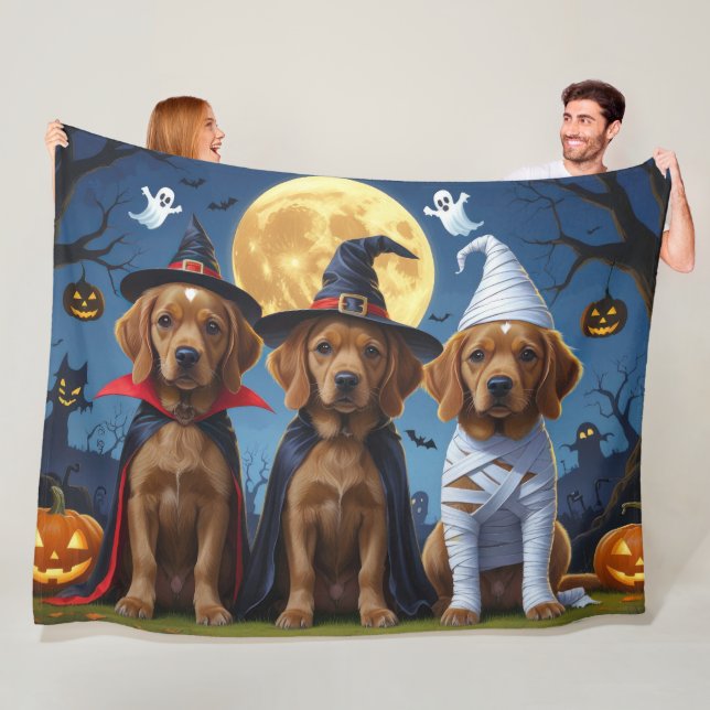 Couverture Polaire Chesapeake Bay Terrier Citrouille Halloween Funny (En situation)