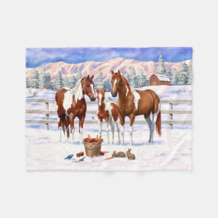 Couverture Polaire Chestnut Pinto Sorrel Peinture Quarter Chevaux Dan