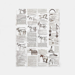 Couverture Polaire Cheval Antique Publicité Journal Art