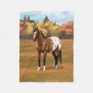 Couverture Polaire Cheval Appaloosa de la Baie Brown dans les pâturag